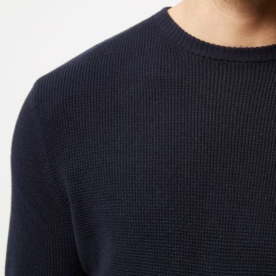 Navy textured jumper